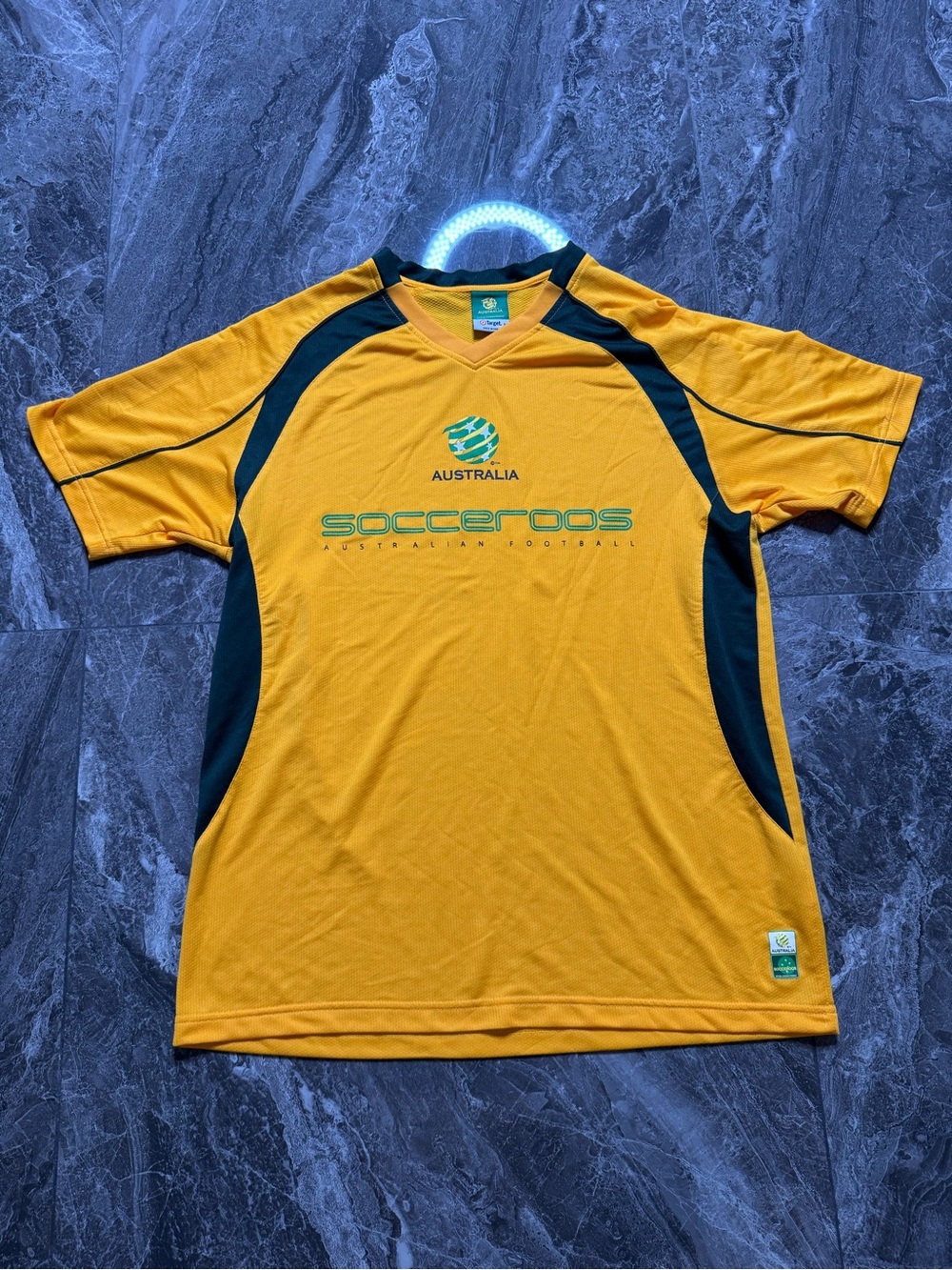 Socceroos Australia Football Shirt Soccer Jersey Mens M Yellow Green Fan